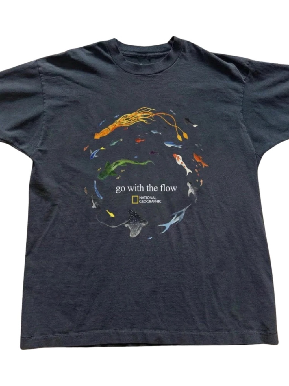National Geographic Black 'Go With the Flow' Marine Life Tee